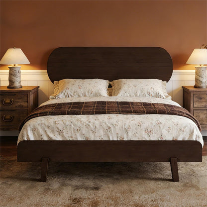 Bellemave Queen Bed Frame with Headboard & Low Footboard, Bamboo Queen Size Bed Frame with Wood Slats Support 800LBS, Japanese Bed Frame Queen Size, No Box Spring Needed, Espresso
