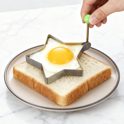 Egg Molds Egg Shaper Egg Ring Pancake Maker with Handle-6PCS