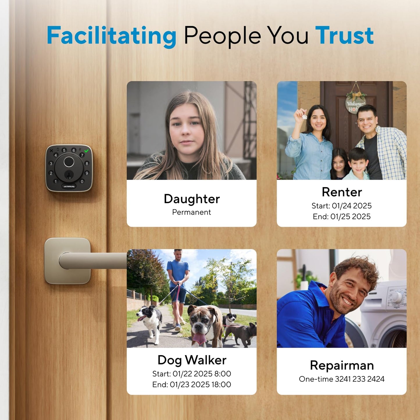 ULTRALOQ Bolt Fingerprint WiFi Smart Lock, Works with Apple Home, Siri, Alexa, 8-in-1 Keyless Entry with Fingerprint ID, App Remote Control, Keypad Deadbolt, BHMA Cert., Easy Install, 10 Mo. Battery
