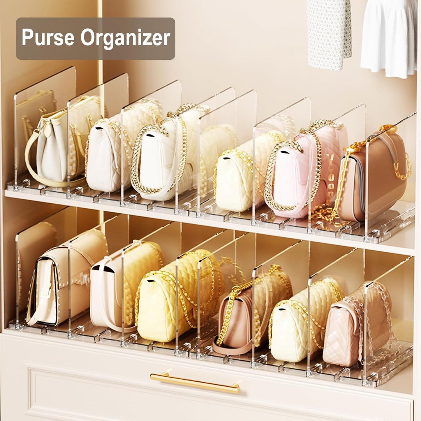 Copidrum Closet Organizer(2PACK) Clear Kids Shoe Rack Holder for Storage Organizer Stackable Shoes Shelf Dividers