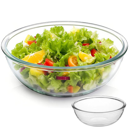 Yuixoseu 6.5 Quart Large Glass Mixing Bowls, Clear Glass Salad Bowls for Cooking, Salad Mixing, Fruit Bread Storage, Dishwasher, Microwave and Freezer
