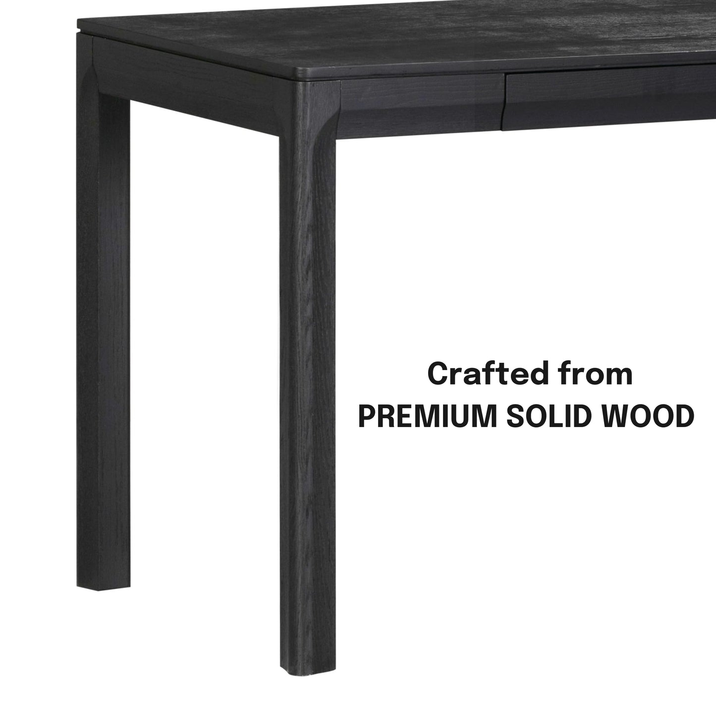 NTC Flow Modern Wooden Rectangle Desk Table with Hidden Drawer – Waterproof & Heat Resistant, Burnt Black