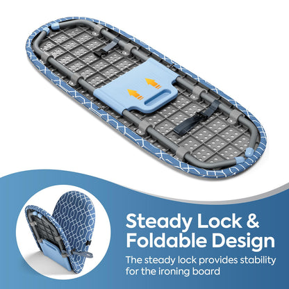 APEXCHASER Foldable Ironing Board, Tabletop Small Iron Board, Portable Folding Mini Ironing Board with Non-Slip Feet for Home, Laundry Rooms, Dorms, Travel Use,Blue