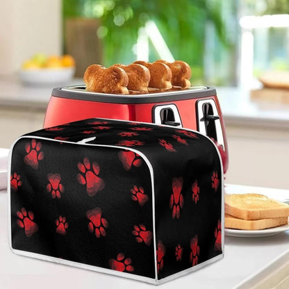 STUOARTE Dog Paw Print Toaster Cover, Dustproof Kitchen Decor for Most Standard 2 Slice Toasters