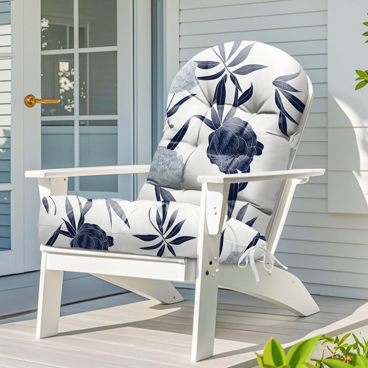 44 Inches Adirondack Chair Cushion Waterproof Indoor Outdoor Rocking Chair Cushion Patio High Back Chair Cushions
