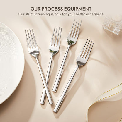 KINGSTONE Dinner Forks Set, 12-Piece Silverware Flatware Cutlery Dessert Forks (8.3-Inch), Forged Food-Grade Stainless Steel, Mirror Finish & Dishwasher Safe, Use for Kitchen, Home, Wedding, Party