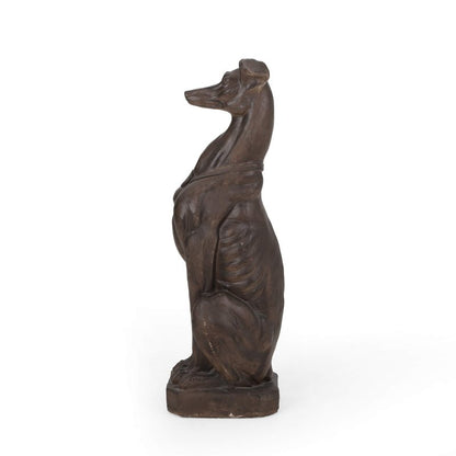 Brandbury Greyhound Dog Statue, Dark Brown