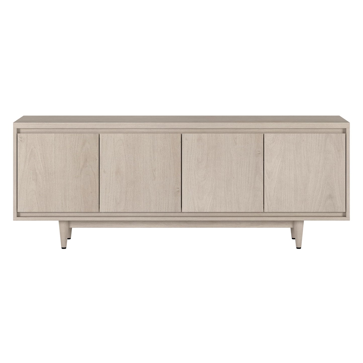 Henn&Hart TV Stand for TVs up to 75" with 2 Storage Cabinets with an Adjustable Shelf for Living Room, Family Room, or Office, Beech White