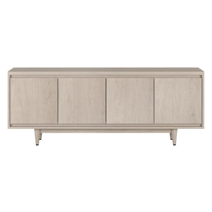 Henn&Hart TV Stand for TVs up to 75" with 2 Storage Cabinets with an Adjustable Shelf for Living Room, Family Room, or Office, Beech White