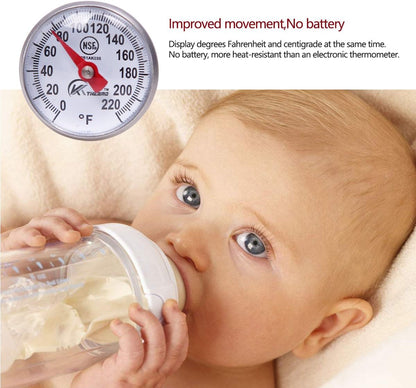 KT THERMO Instant Read 1-Inch Dial Thermometer, Best for Coffee Drinks, Chocolate Milk Foam