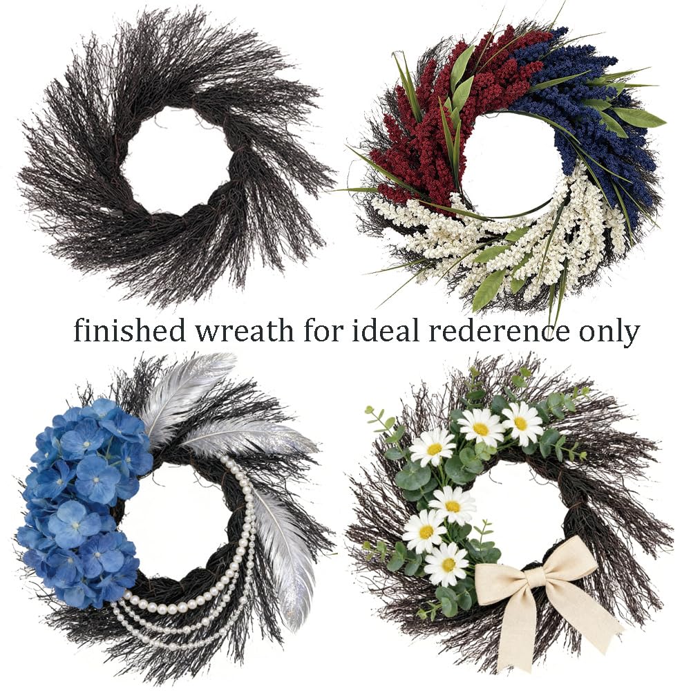 Doulewin 2PCS 16 inch Artificial Plastic Sun Vine Wreath Base Craftsmanship, Rustic Plain Twig Wreath Making Supplies Base for Decor