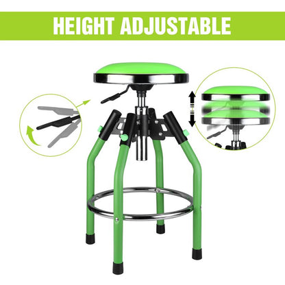 WORKPRO Garage Bar Stool, Heavy Duty Adjustable Hydraulic Shop Stool, 29in to 33. 86in, 330-Pound Capacity, Green