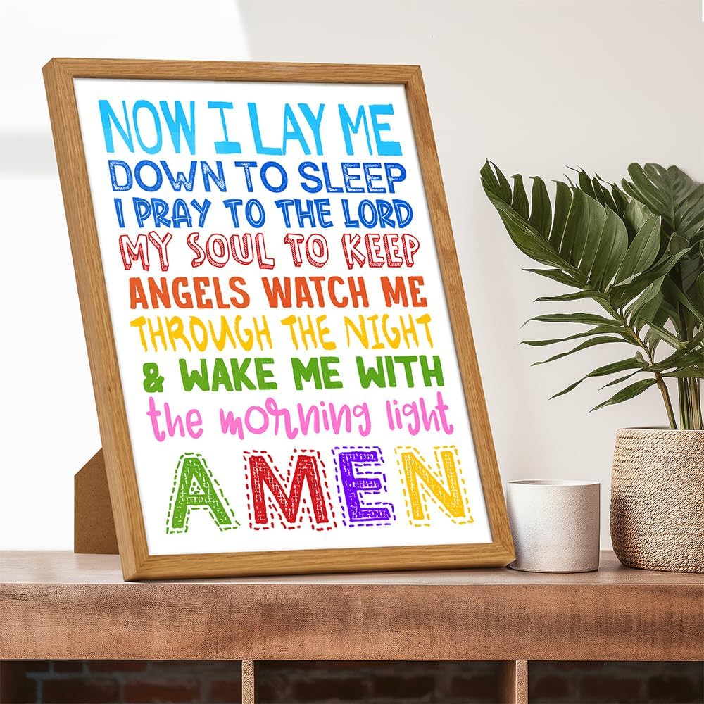 11x14 91 Jesus Christ Bible Verse Wall Art FRAMED - Christian Gifts for Kids - Nursery Decor - Toddler Room Decoration