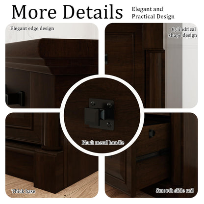 blini 2 Drawer File Cabinet Farmhouse Lateral File Cabinet with Hanging File Folders，Fits Letter/Legal/A4 Sizes, 36.8" Large Wood File Storage Cabinets Printer Stand for Home Office