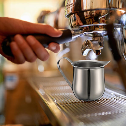 Honeydak 10 Pieces 5oz Stainless Steel Bell Creamers Pitcher Mini Cup Container Espresso Shot Frothing for Serving Milk Coffee Cream for Restaurant Cafes Home