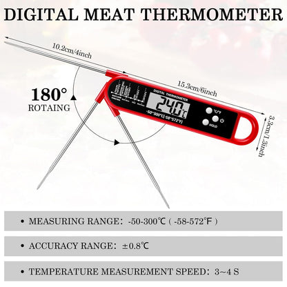 Meat Thermometer Instant Read for Grill and Cooking, Fast & Precise Digital Food Thermometer for BBQ