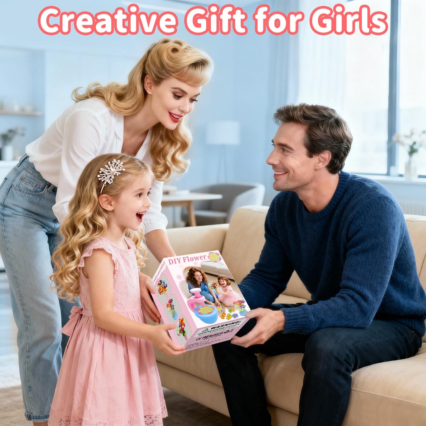 TANAVE Flower Making Kit for Kids,Diy Flower Bouquet Kit,Fabric Flower Bouquets Toys Upgraded,Flower Crafts/Flower Maker for Kids Birthday Gifts for Ages 3 4 5 6 7 8 9 10 11 12 Year Old Girls (126pcs)