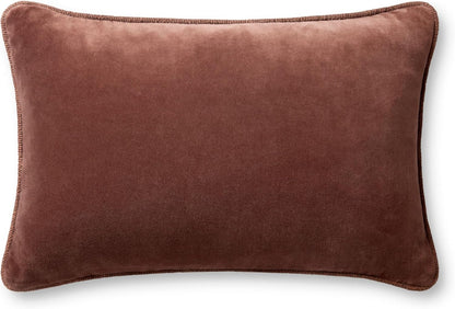 Loloi Liza Pillow - 13'' x 21'' Cover with Down Filling in Cinnamon Color