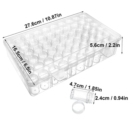 Notgia 1pack 60 Grids Bead Organizer and Storage Diamond Painting Containers Portable Plastic Case Box Arts Crafts Storage for Seeds Beads Sewing Cosmetic Nail Glitter Powder Small Parts Rhinestones