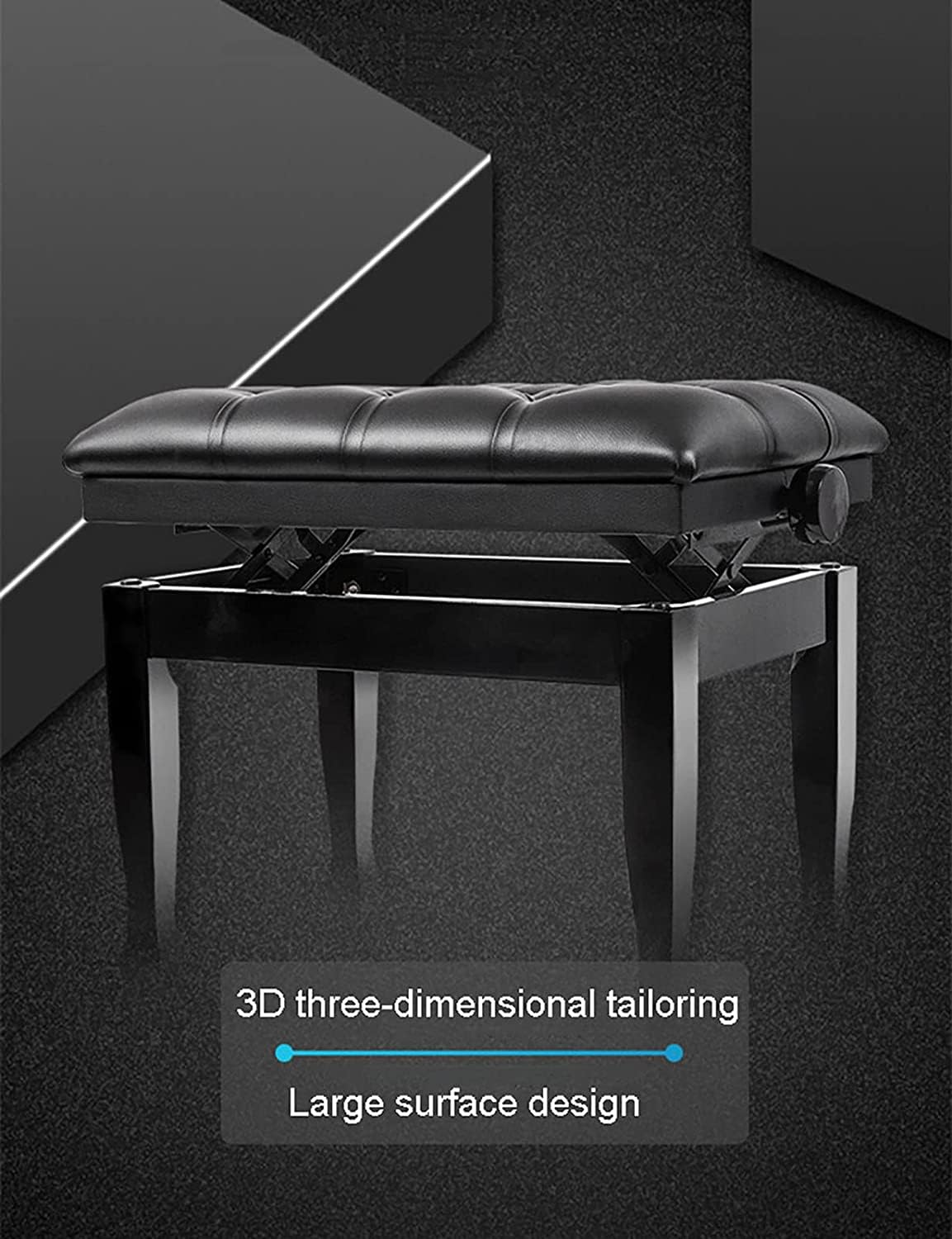 GAZOGJ Piano Stool Piano Bench Dressing Table Stool Genuine Leather Keyboard Bench Piano Stool, Height Adjustable Piano Bench with Storage Compartment, 58 x 41 x 48-58,Mahogany