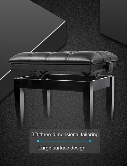 GAZOGJ Piano Stool Piano Bench Dressing Table Stool Genuine Leather Keyboard Bench Piano Stool, Height Adjustable Piano Bench with Storage Compartment, 58 x 41 x 48-58,Mahogany