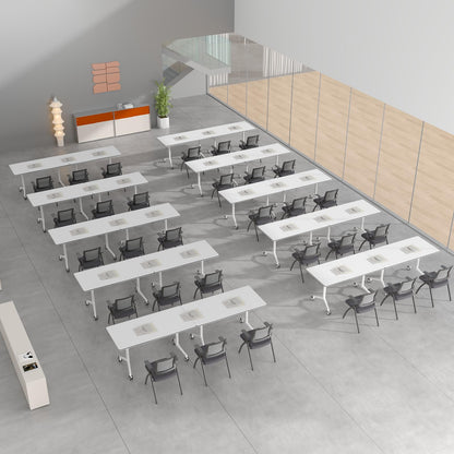 6 Pack Conference Room Tables,Mobile Folding Conference Table with Wheels,Modern Training Locking Rolling Meeting Conference Tables with Flip-Top for Office Classroom Business,6-12 Person,61IN