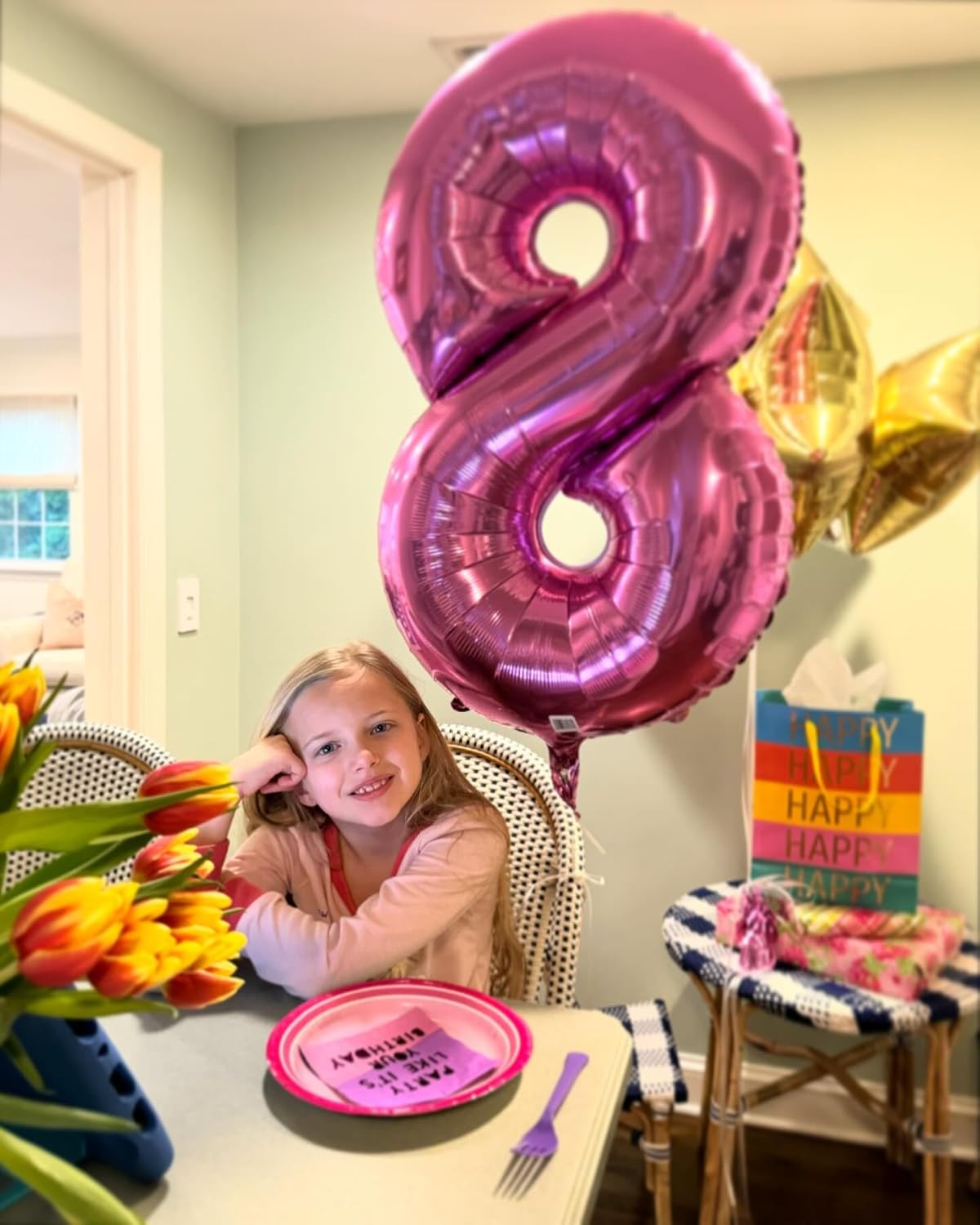 Number 3 Balloon - 40 Inch Pink Birthday Decoration for Kids & Girls' Parties