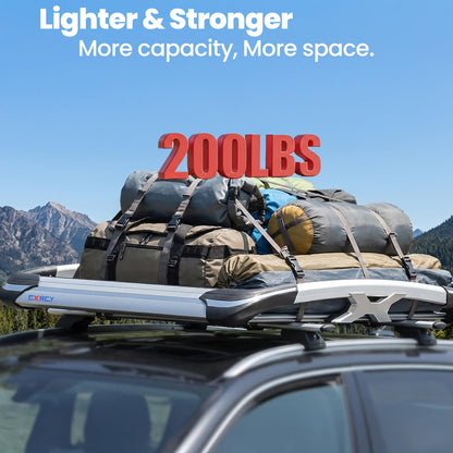 Roof Basket,Anti-Rust Aluminum Roof Basket,Universal Rooftop Cargo Carrier,Suitable for roof Racks, Equipped with crossbars,55“x39”x6“,250lb Supports,Medium Version (Silver)