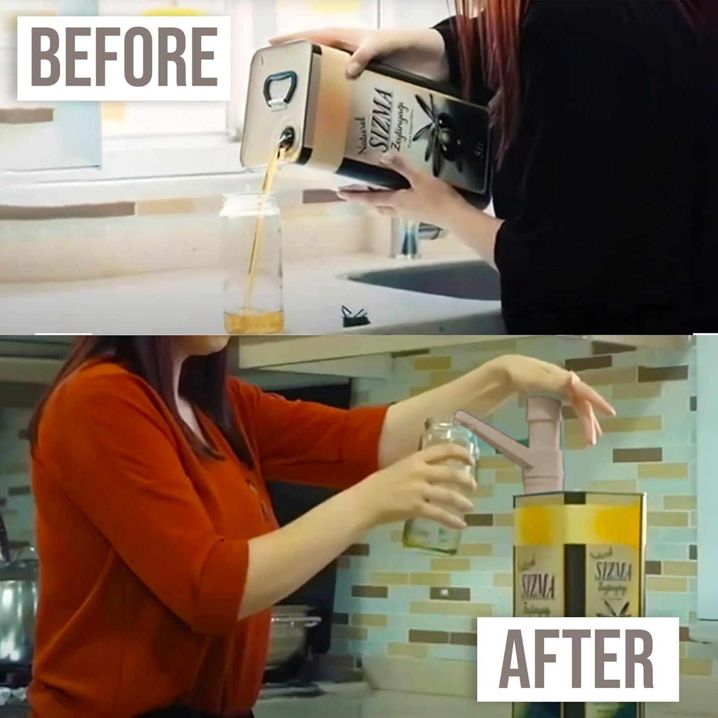 Oil Dispenser for Kitchen, Olive Oil Bottle Pump for Cooking Oil