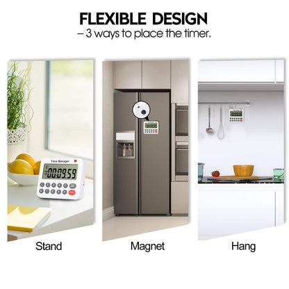 AIMILAR Magnetic Digital Kitchen Timer with Direct Numerical Keypad, Loud Alarm - 99Hr Countdown Count Up Timer for Cooking Baking Classroom, Batteries Included