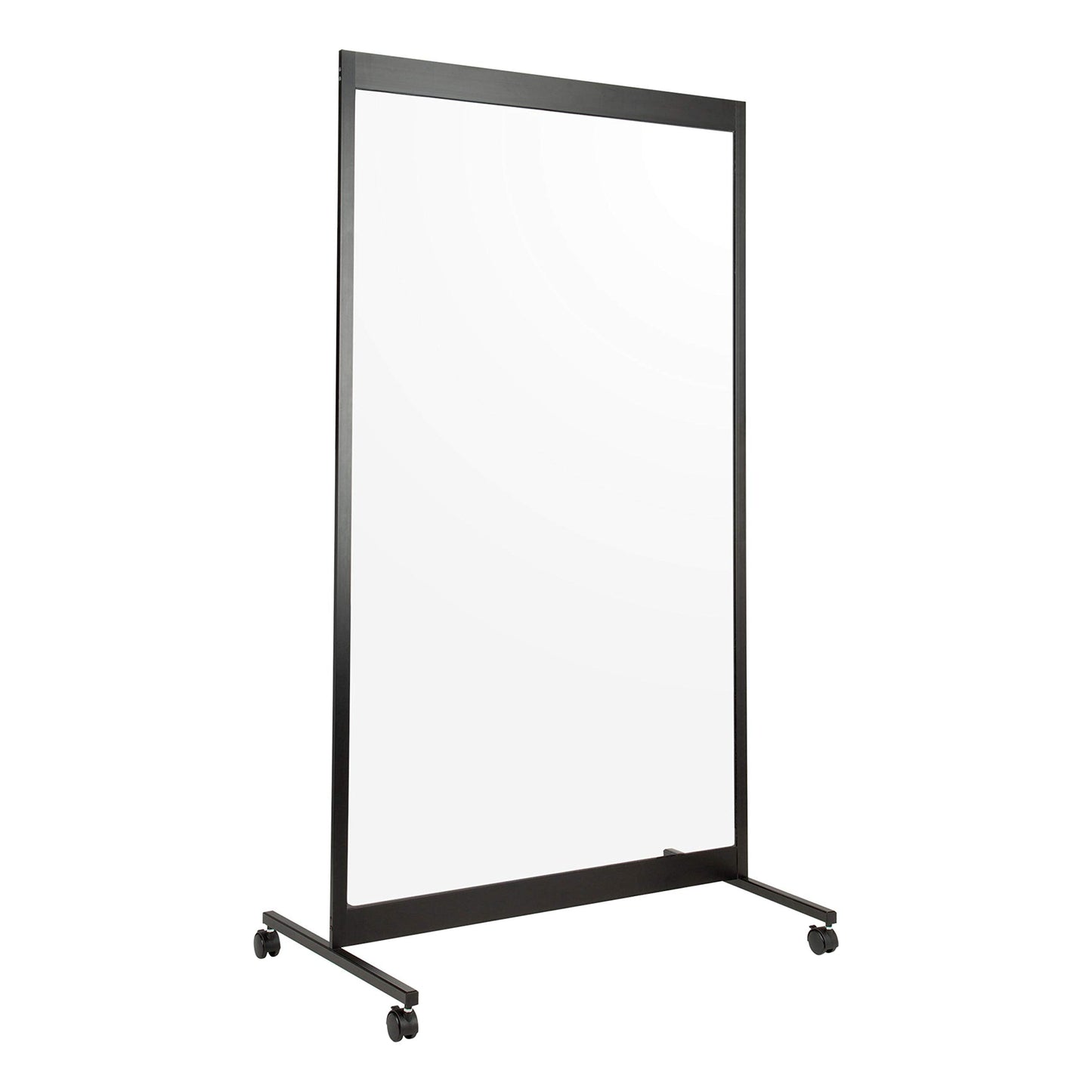 FDP Clear 3/16" Clear Acrylic Mobile Room Divider with Locking Casters for Social Distance Sneeze, Cough, Talk Guard, Protective Single-Panel Plexiglass Barrier for Classroom, Office, Reception Area