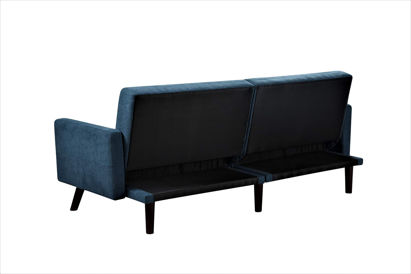 Container Furniture Direct Hasan Fabric Upholstered Living Room Tufted Sleeper Sofa, 79", Blue