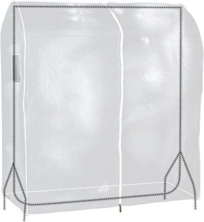 HANGERWORLD 4ft Clothes Garment Rack Cover, Clear Showerproof COVER ONLY (48"x24"x65")