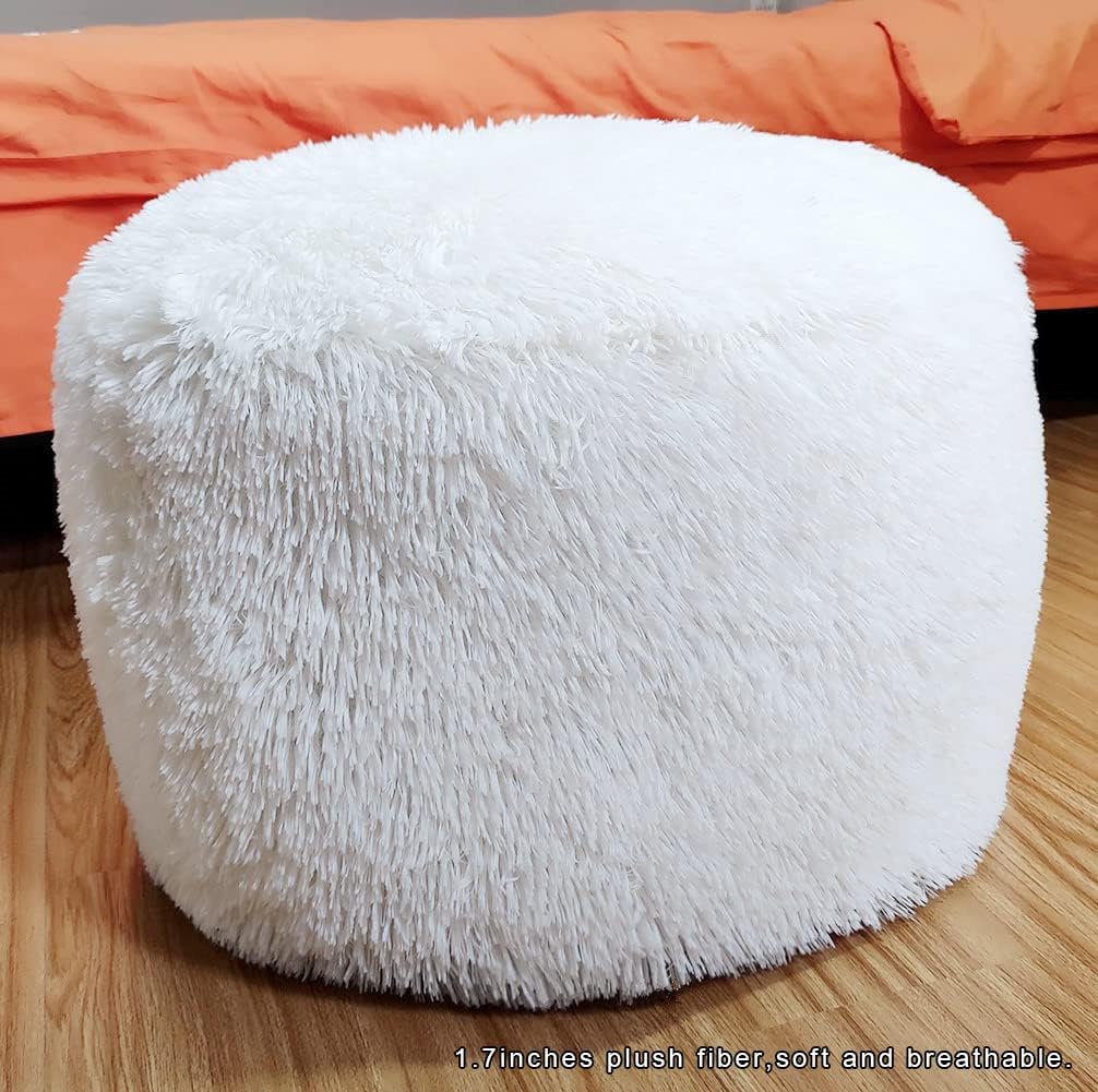 20x12 Inches Asuprui Ottoman Pouf Unstuffed Ottoman Foot Rest Floor Pouf Round Floor Bean Bag Chair No Filler Foot Rest