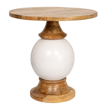Creative Co-Op Mango Wood & Metal Round Pedestal Table