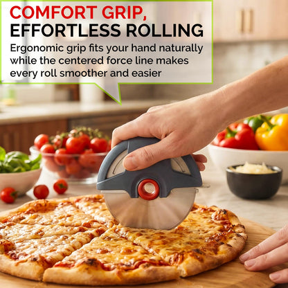 UHIYEE Pizza Cutter Wheel, 4.3" Large 304(18/8) Stainless Steel Blade, Reinforced Durable Pizza Slicer, Fully Detachable & Dishwasher Safe with Safety Protective Cover