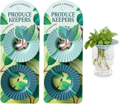 2 2 Pack Modern Sprout Produce Keeper for Fresh Herbs & Greens - Eco-Friendly, BPA-Free, Sustainable Materials