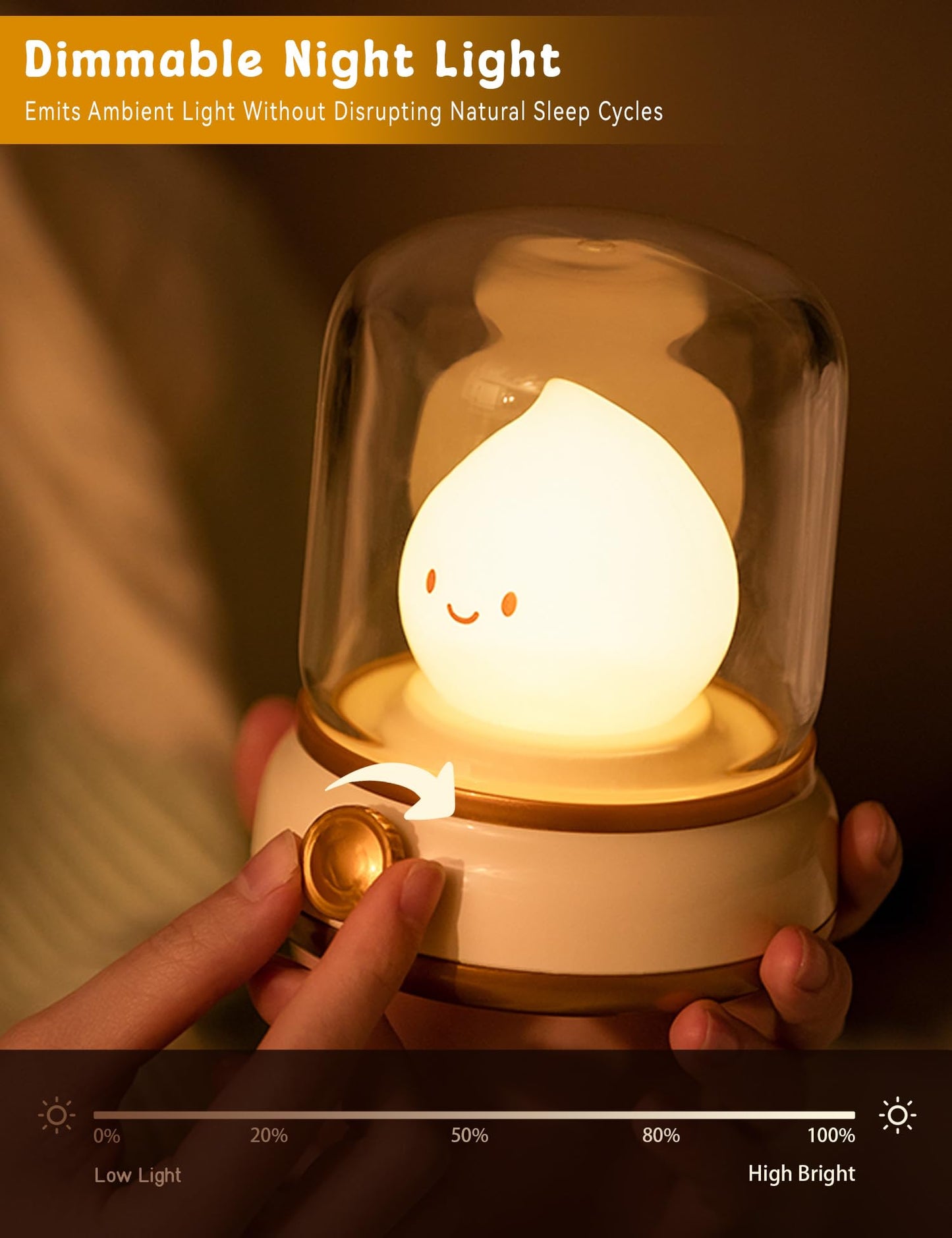 Cute Ghost Campfire Lamp, Halloween Decor,Kids Night Light，Adjustable Dimmable Rechargeable Night Light for Kids, Girls, Boys Gifts,Halloween,Christmas Decorations