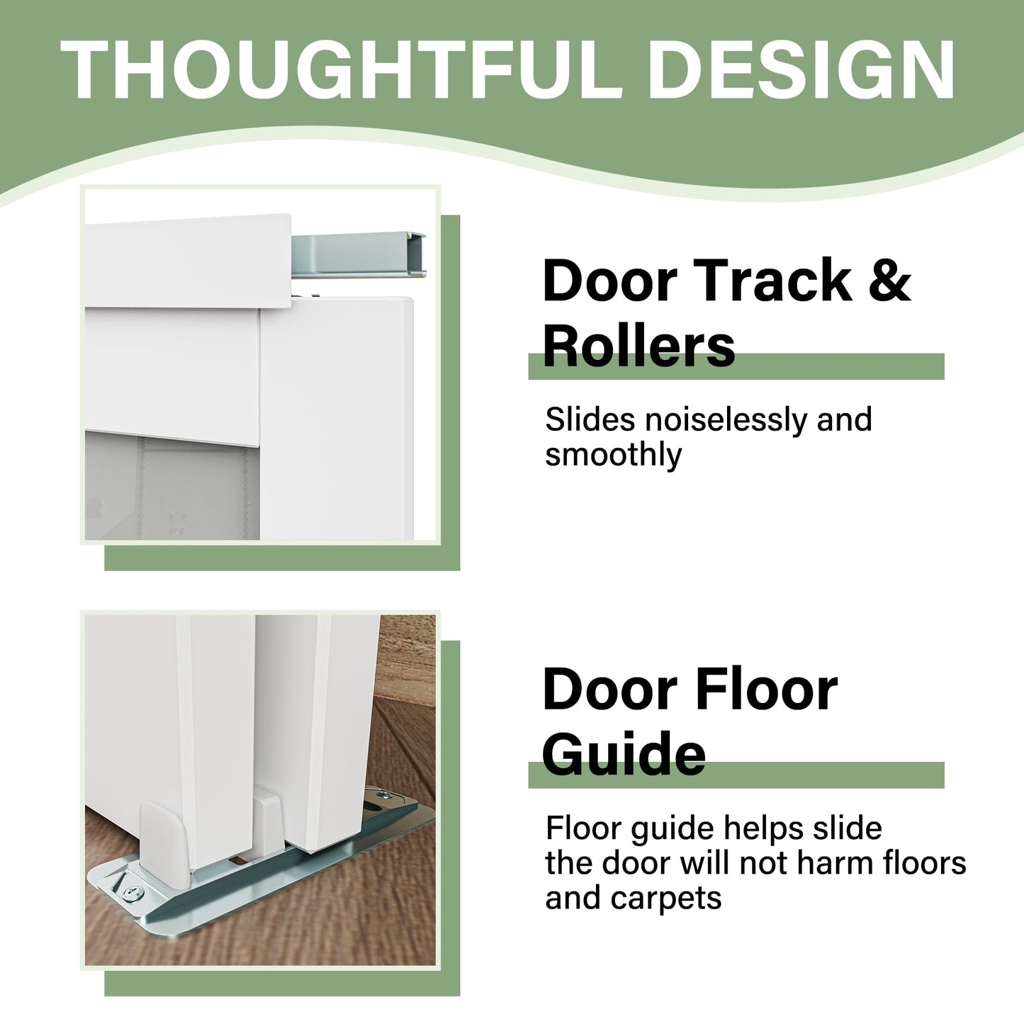 60" x 80" Paintable Sliding Closet Door, 1-Lite One-Side Mirror Bypass Door Panel with Hardware Track Kit & Floor Guide, Solid Wood Slab Pre-Assembled for Kitchen/Bedroom/Laundry, Black Handle