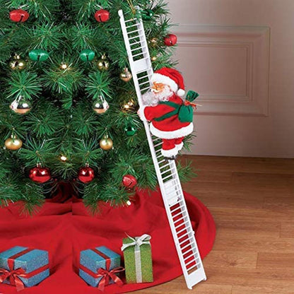 Electric Santa Climbing Up and Down Tree with Music, Holiday Decor for Home, Door, Wall, Xmas Ornament