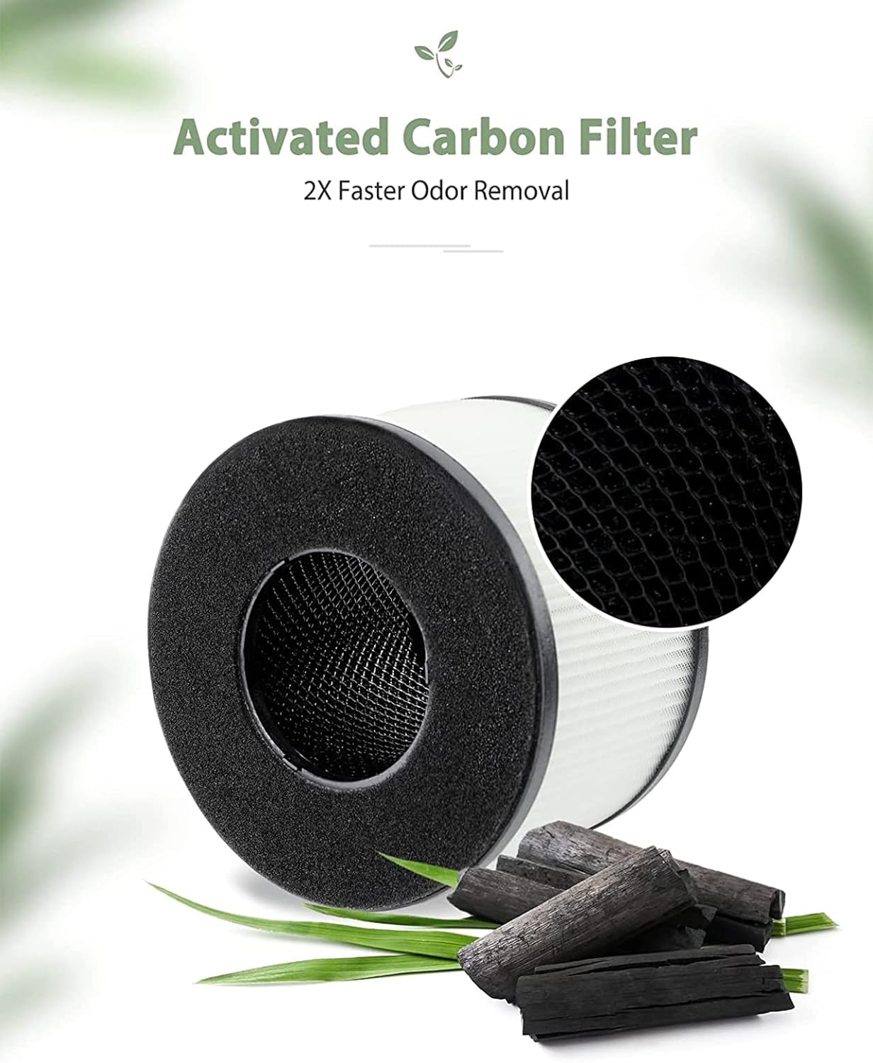 BS-03 Filter Replacement for PARTU and Slevoo BS-03 Air Purifier, H13 True HEPA and Activated Carbon Filter