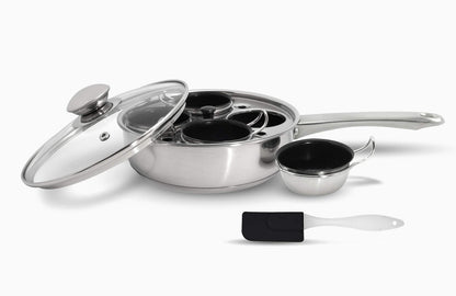 EXCELSTEEL Non Stick Easy Use Rust Resistant Home Kitchen Breakfast Brunch Induction Cooktop Egg Poacher, 4 Cups, 18/10 Stainless Steel