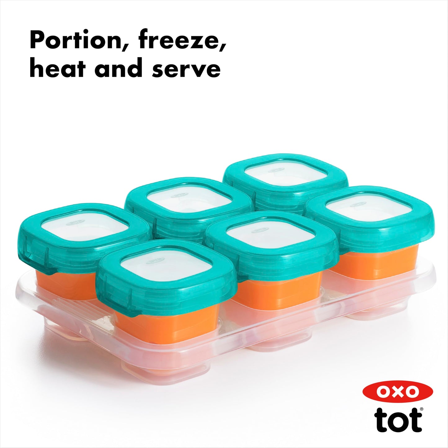 OXO Tot Baby Blocks Freezer Storage Containers 2 Oz - Teal