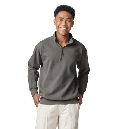 Comfort Colors Adult 1/4 Zip Sweatshirt, Style G1580, Grey, Medium