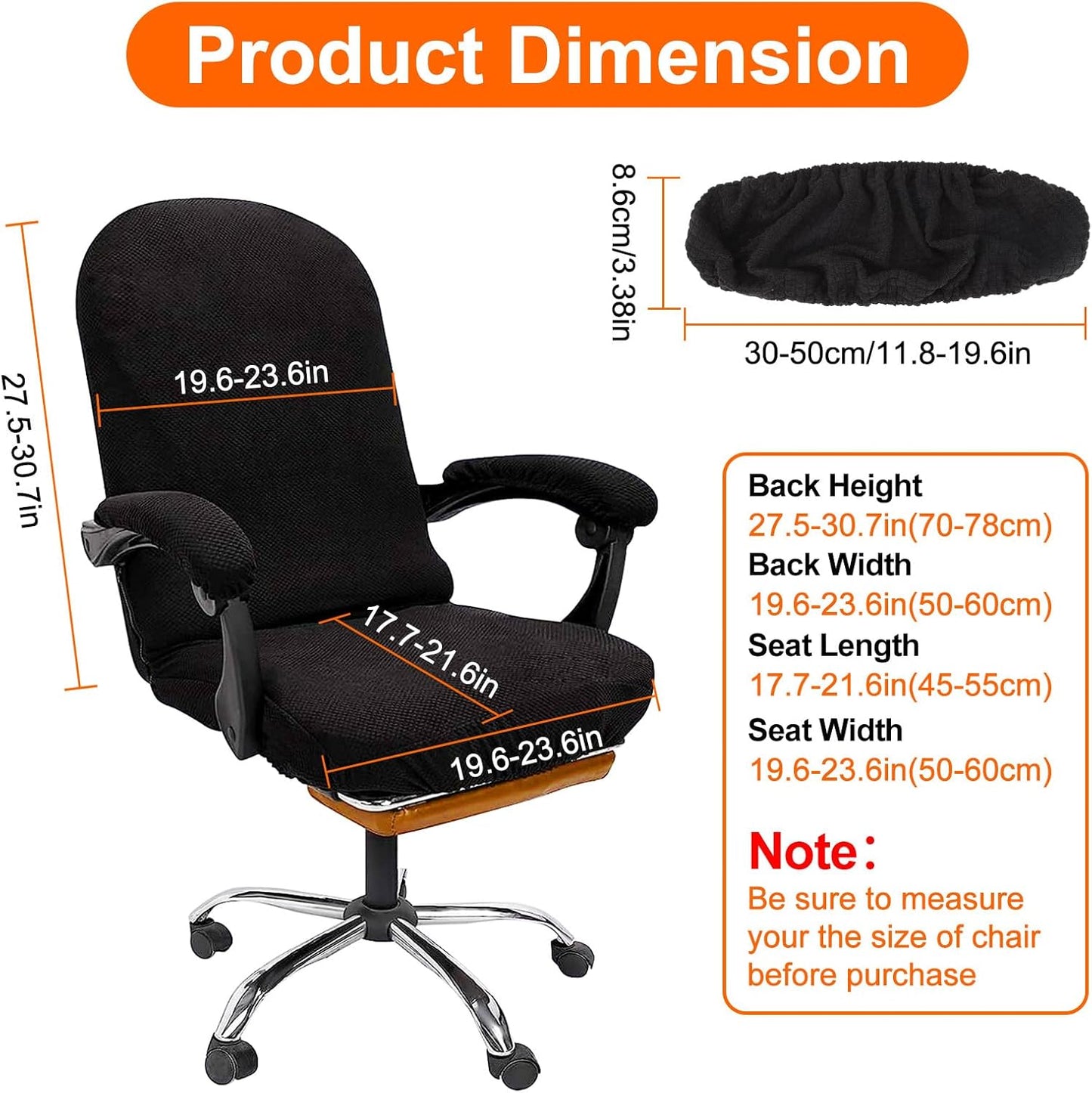 SUNJOYCO Computer Office Chair Covers Set, Water Resistant Stretchable Slipcovers with Armrest Covers