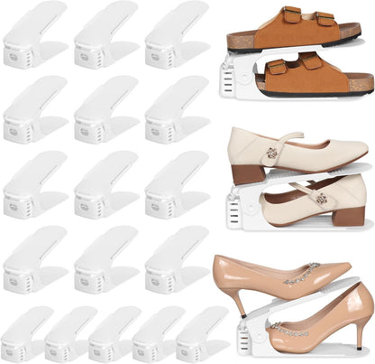 20 Pack 4 50% Closet TOPNEW Shoe Slots Organizer Shoe Stacker for a Pair of Shoes Levels Adjustable Shoe Space Saver