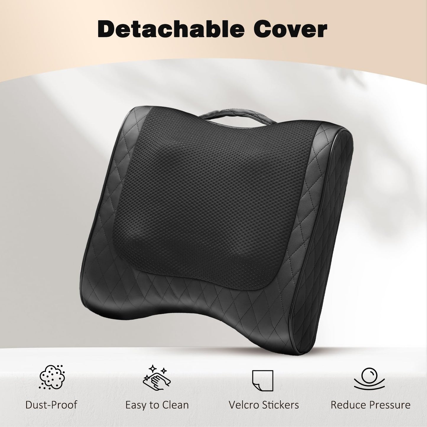 Boriwat Back Massager with Heat, Neck Massager for Pain Relief Deep Tissue, 3D Kneading Massage Pillow for Back, Neck, Shoulder, Legs, Gifts for Women Men Mom Dad