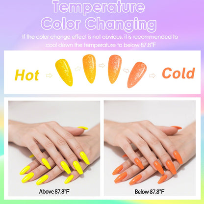 Renfio 6 Colors Thermochromic Pigment Powder,18g/0.63oz Color Changing Powder Temperature Activated at 88℉/31℃,Thermochromic Pigment 3g Each for Epoxy Resin,Slime,Nail,Tumblers,Paint,Fabric,Dye