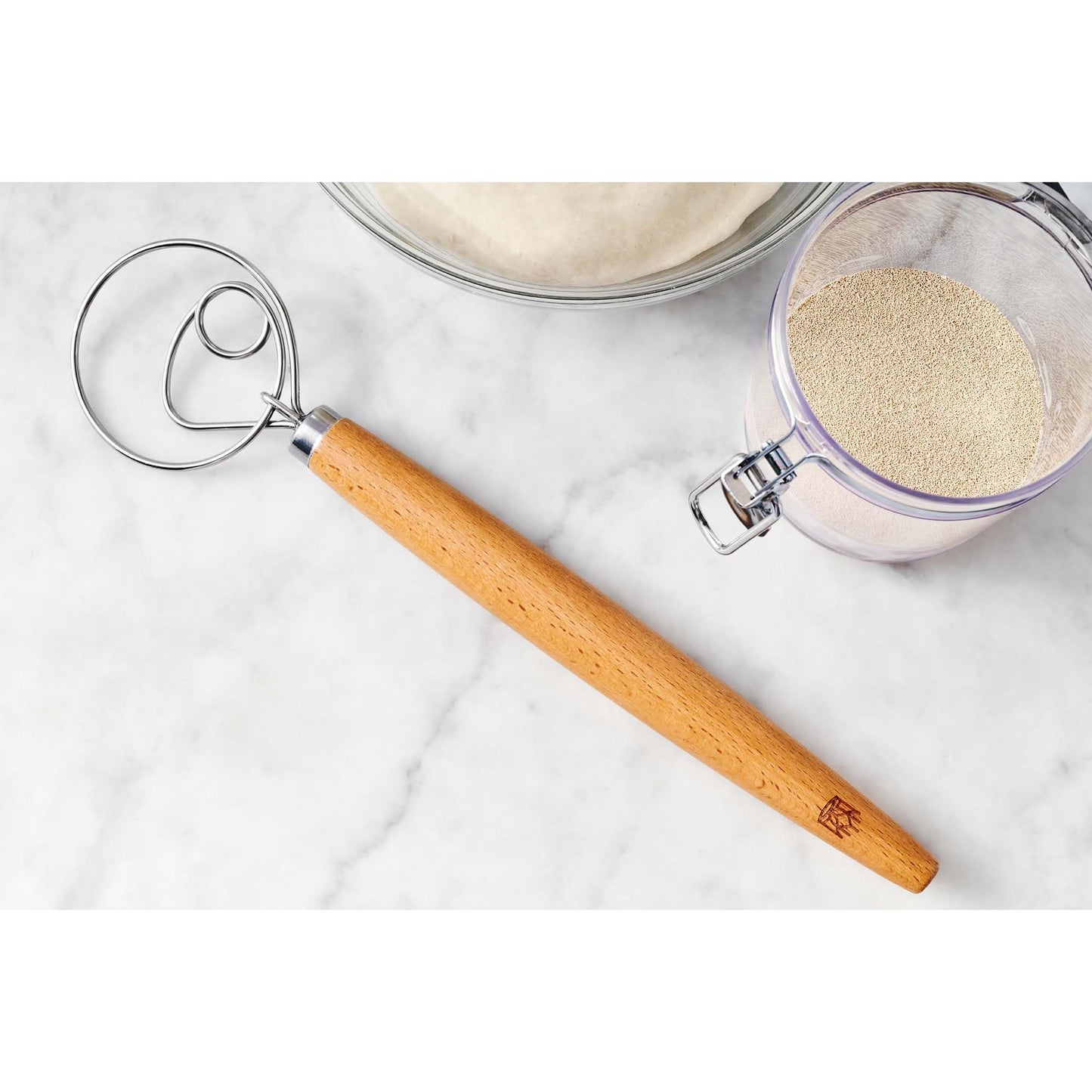 King Arthur Baking Company Baker’s Dough Whisk, Single-Loop, 18/8 Stainless Steel, For Mixing Bread, Sourdough, Pizza, And Cookie Dough