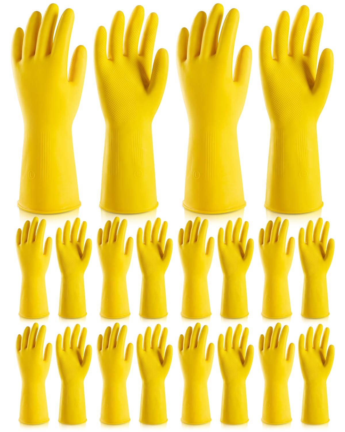 ThxToms 10 Pairs Heavy Duty Rubber Cleaning Gloves, 20 Mil Extra Thick & Long-Lasting, Reusable Household Dishwashing Gloves, Non-Slip Grip for Bathroom, Kitchen, Gardening, Pet Care, 13inch, M